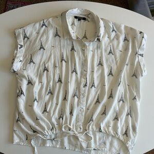 Louise Paris Eiffel Tower Blouse with drawstring detail